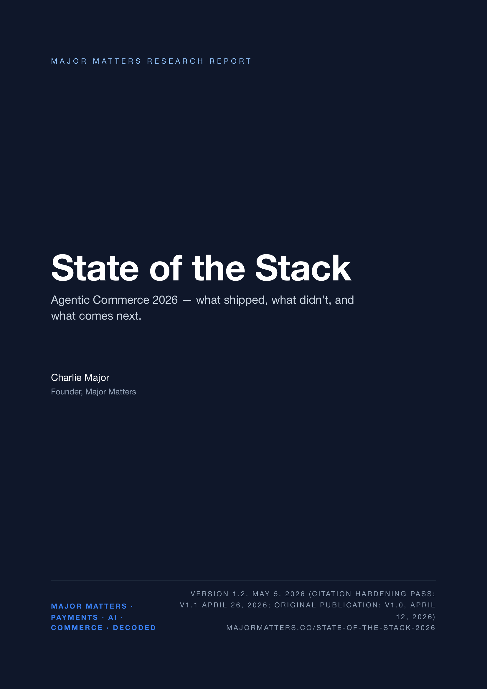 State of the Stack: Agentic Commerce 2026 report cover